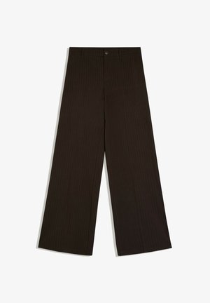 Bershka, WIDE-LEG - TROUSERS - Pantalon classique - dark brown