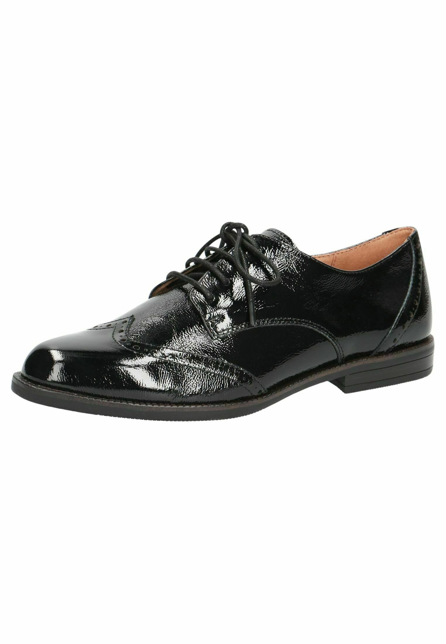 Caprice Veterschoenen - black naplak/zwart-metallic - Zalando.nl