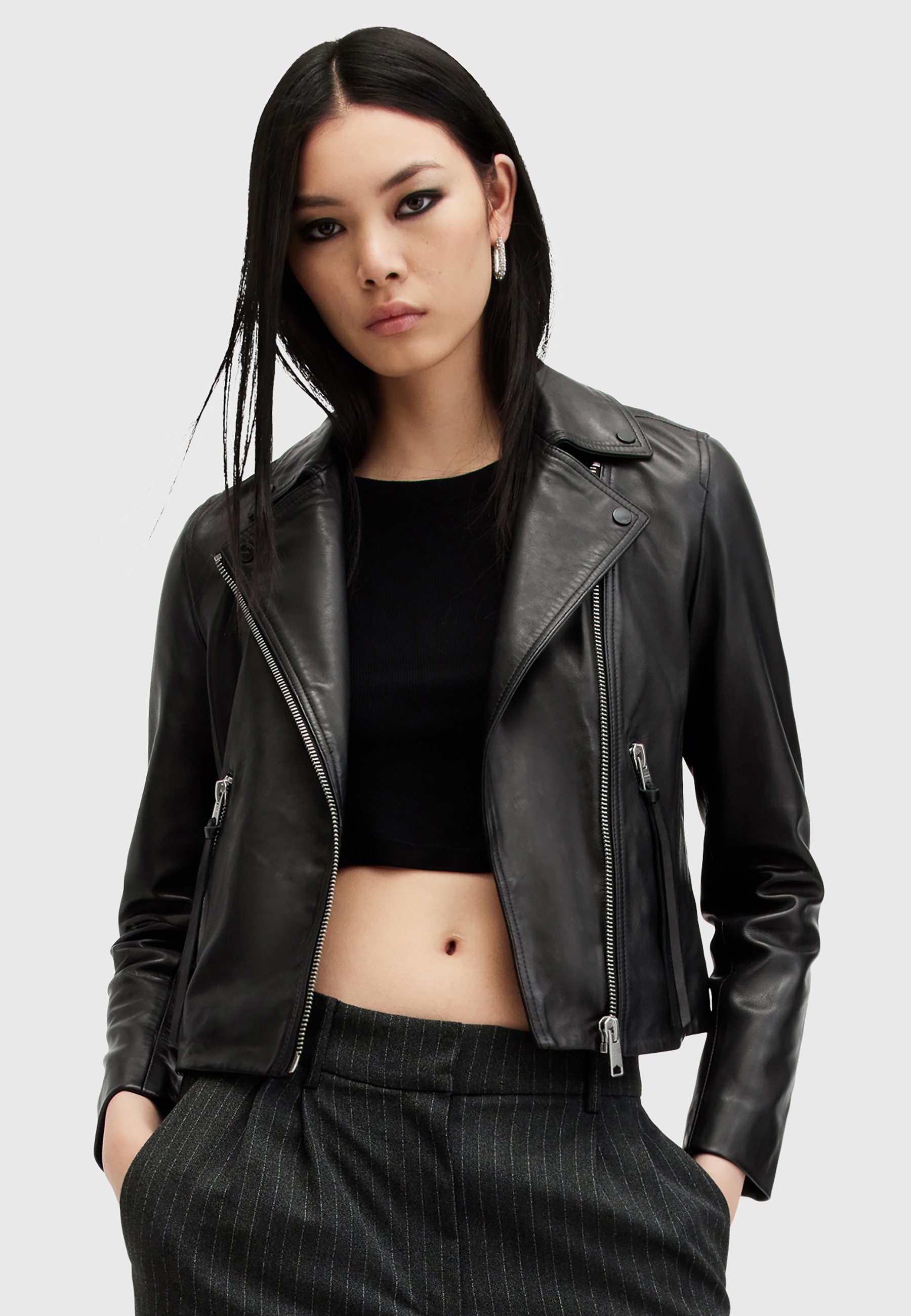 ジャケット PINKO Women Jackets 104914 A2HT Z99 NERO LIMOUSINE BLACK Pinko SENSIBILE CHIODO - Leather jacket - nero limousine