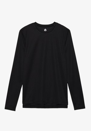Even&Odd active ESSENTIAL LONG SLEEVE TOP WITH REFLECTIVE STRIPE - Langærmet T-shirt - black