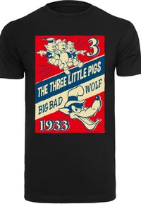 DISNEY CLASSIC THE THREE LITTLE PIGS - Tricou cu imprimeu - black