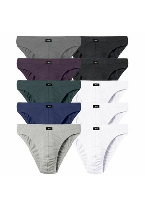 10 STÜCK MINI - Briefs - weiß grau meliert blau blaugrün aubergine anthrazit schwarz