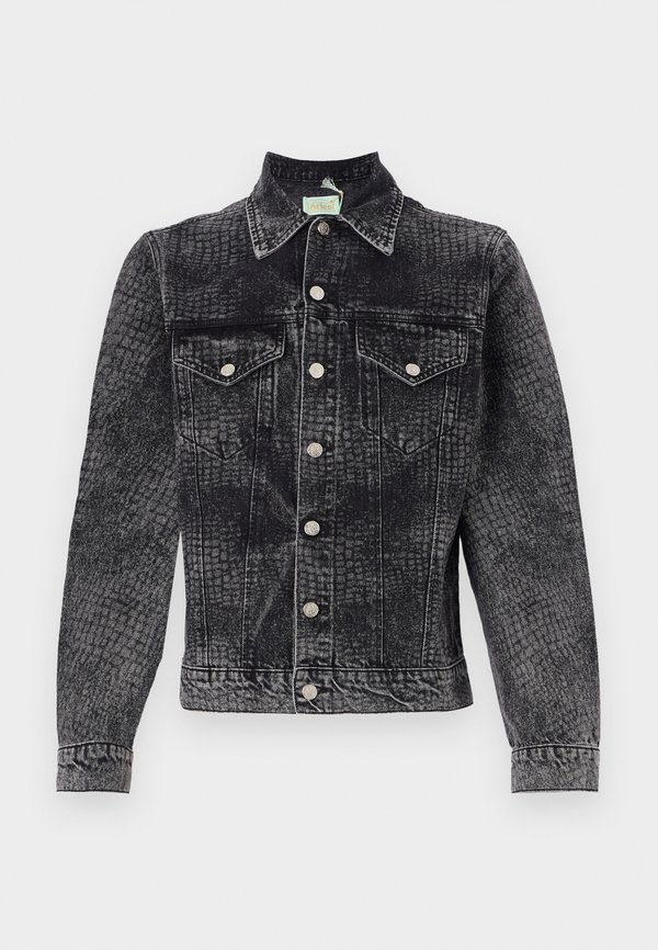 LASERED CROC TRUCKER JACKET - Denim jacket3