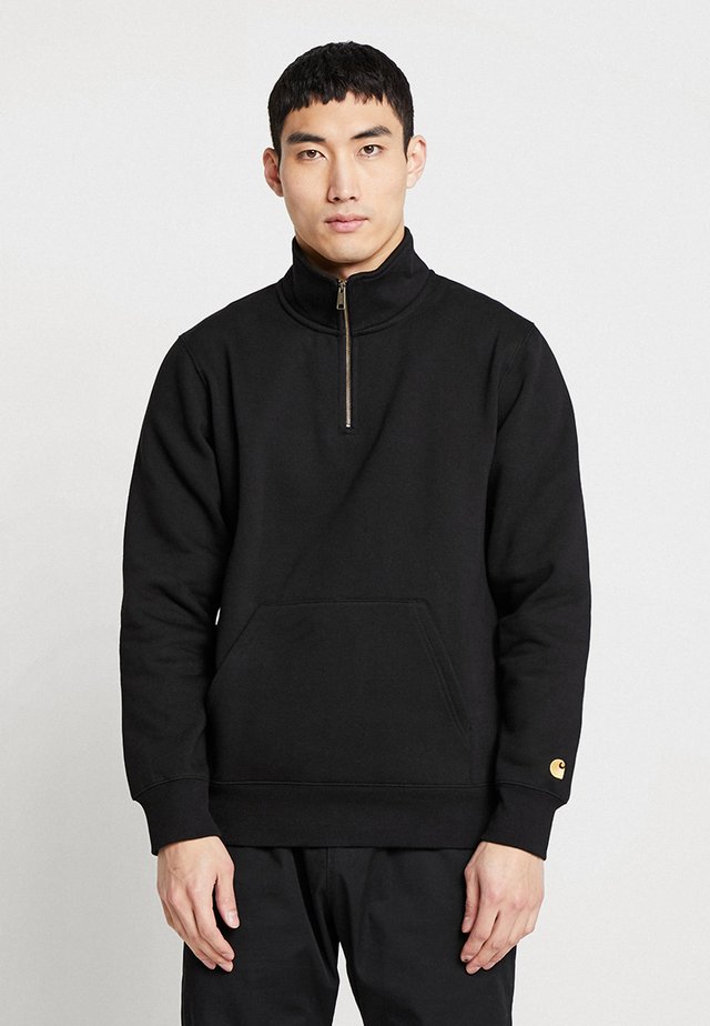 CHASE NECK ZIP - Sweatshirt - black/gold
