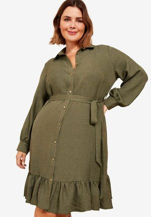 Friends Like These REGULAR FIT - MINI UTILITY - Košilové šaty - khaki green