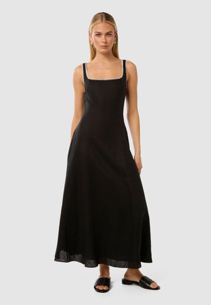 Forever New SOLENE CONTRAST WHIP STITCH MIDI - Rochie cocktail/Rochie petrecere - black/white
