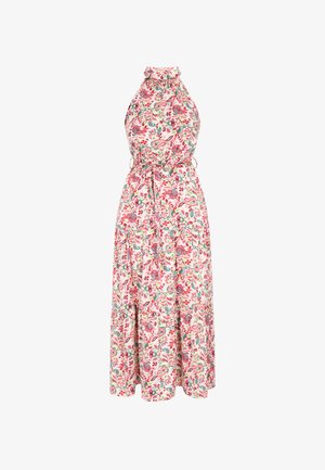 Lille lille lille kleit, millel on sobiv ülakeha, seotav vöökoht ja voolav seelik. Omab roosa, punase ja rohelise paisley mustreid heledal taustal.