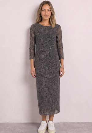 Street One, MIDIKLEID AUS MESH MIT LEO-MUSTER - Day dress - black