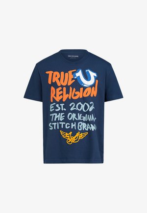 True Religion, TRUE RELIGION T-SHIRT STITCH - T-Shirt print - dress blue