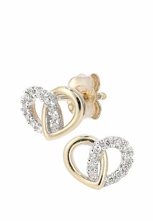 DIAMOND HEART LINK - Kõrvarõngad - yellow gold-coloured