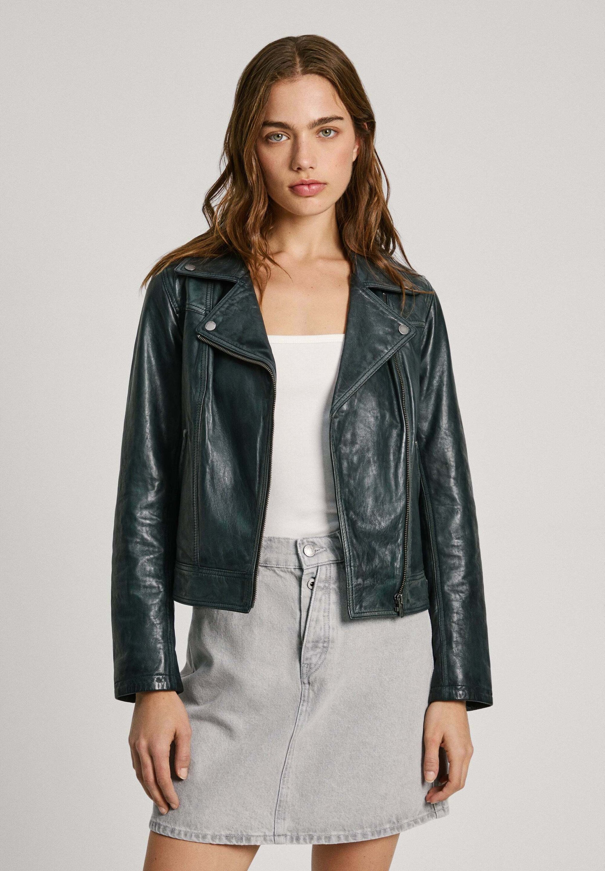 Aurori изображение Pepe Jeans AURORI - Kožená bunda - old navy/modrá - Zalando.cz