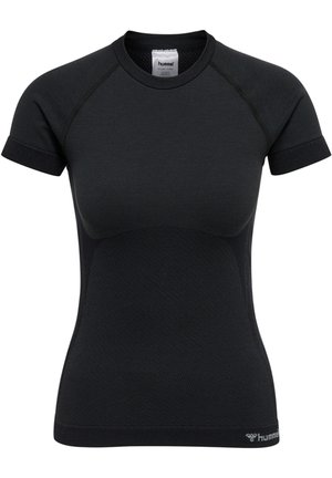 Hummel HMLCLEA SEAMLESS TIGHT  - Sports T-shirt - black melange