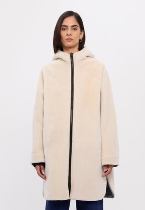 Yves Salomon Parka - charcoal/ivory
