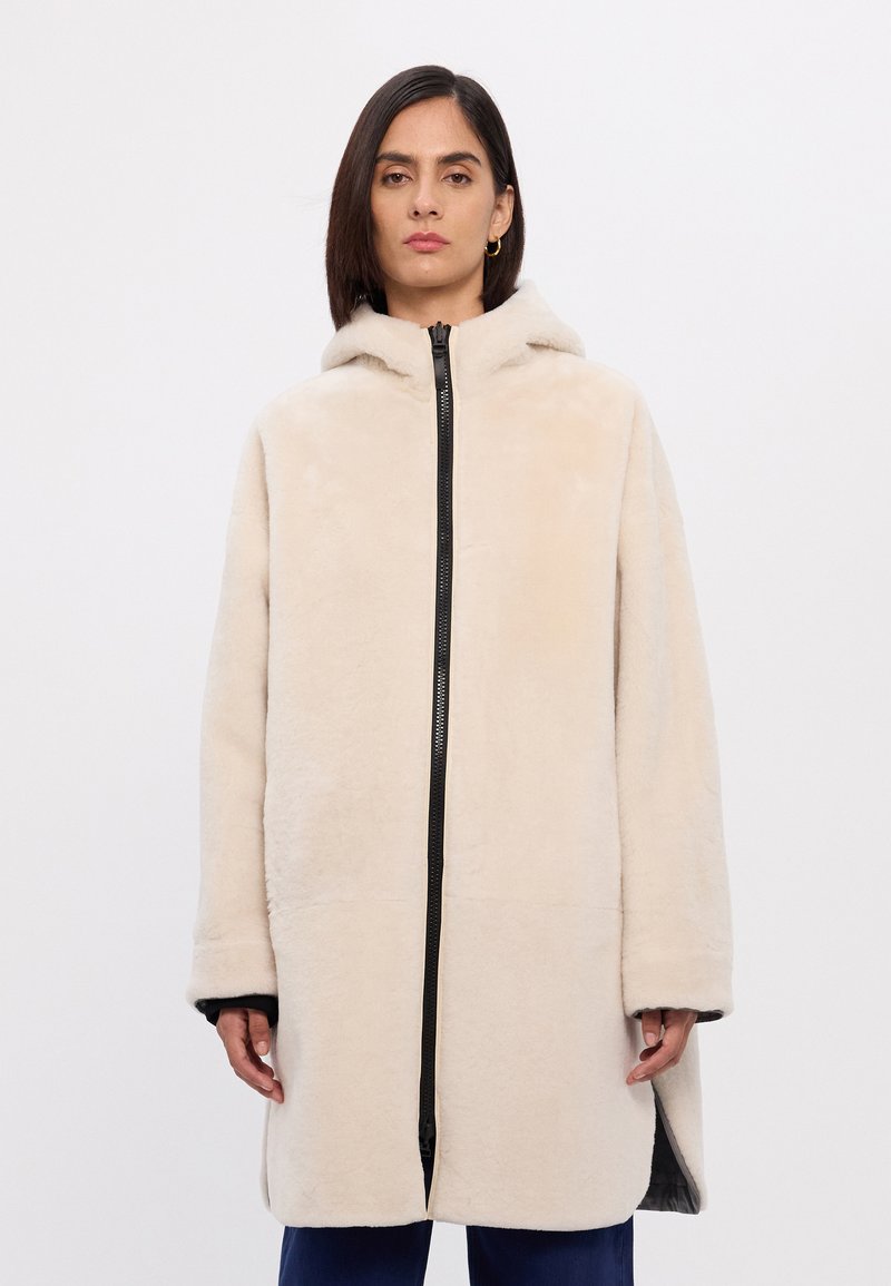 Yves Salomon Parka - charcoal/ivory
