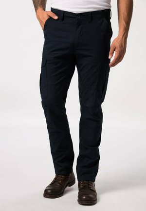 Pantaloni cargo della marina realizzati in materiale leggero, con tasche laterali, taglio dritto e vita regolabile per un maggiore comfort.