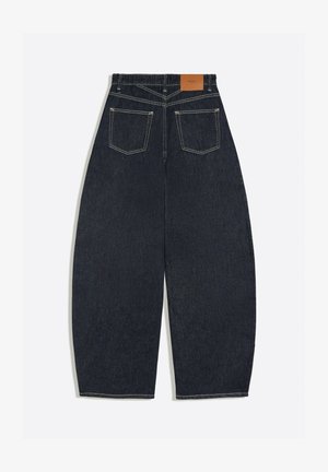 Bershka, HIGH-WAIST BARREL JEANS - Wide leg - royal blue
