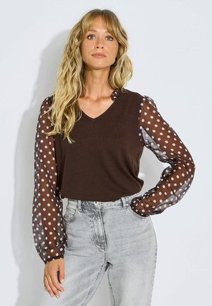 Grain de Malice, T-SHIRT MANCHE VOILE - Blusa - chocolat