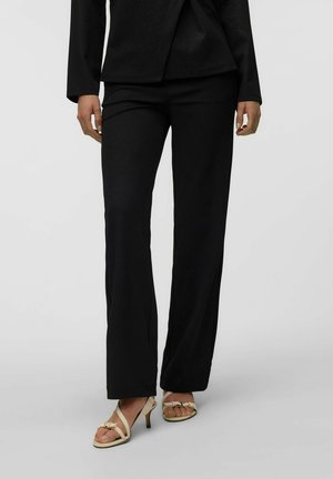 Vero Moda, TROUSERS VMZAMIRA MID WAIST TROUSERS - Pantalon classique - mottled black