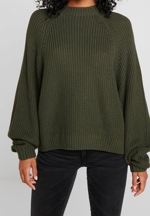 Stickad tröja - khaki
