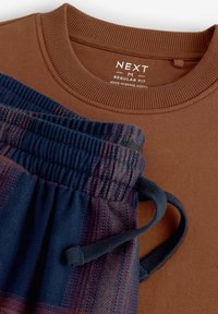 Next SET - Pizsama szett - orange navy blue check