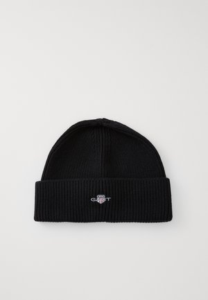 SMALL ARCHIVE SHIELD BEANIE UNISEX - Kootud müts - black