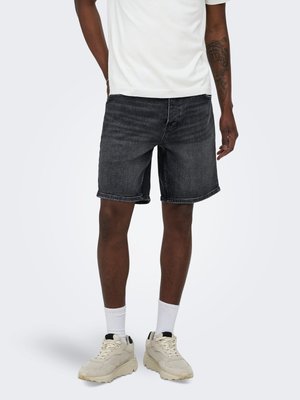 Only & Sons ONSEDGE GERADE GESCHNITTEN - Farmer rövidnadrágok - washed black