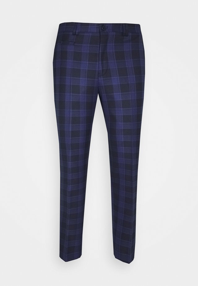 KALFE CHECK SLIM TROUSER - Trousers - navy/black