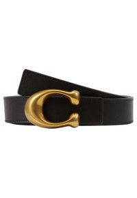 COACH SCULPTED REVERSIBLE BELT - Ζώνη - black/saddle