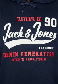 Jack & Jones JJELOGO HOOD PLUS SIZE - Hoodie - dark blue