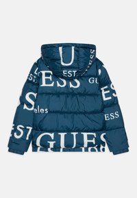 Guess JUNIOR OVERSIZE HOODED PADDED UNISEX - Žieminė striukė - south coast blue