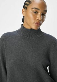 Object OBJREYNARD HIGH NECK - Trui - dark grey melange