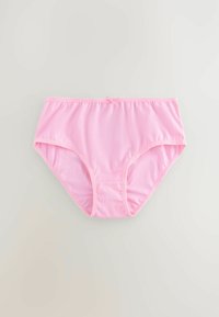 Rosa bomullsunderkläder med en slät yta, midja design och en rosettaccent vid midjebandet. Passar för vardagsbruk.