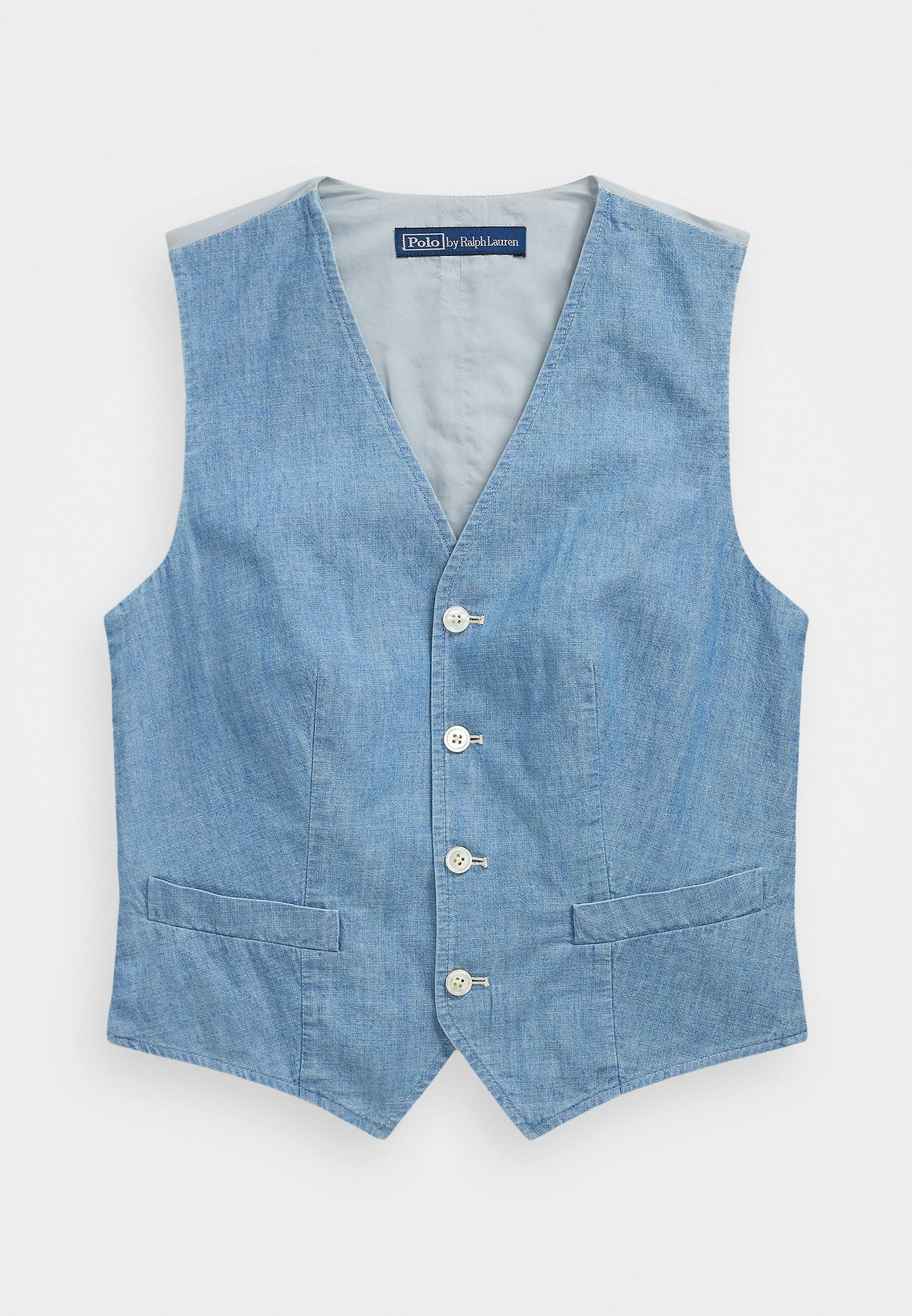 トップス SACRA 23SS LINEN COTTON CHAMBRAY GILET COTTON CHAMBRAY VEST - Waistcoat - chambray - Product Details