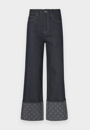 CONTRAST CUFF LEG - Avar lõikega teksad - dark blue denim