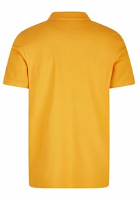 Geel polo shirt van katoen, met een klassieke kraag, korte mouwen en een effen textuur zonder patronen of versieringen.