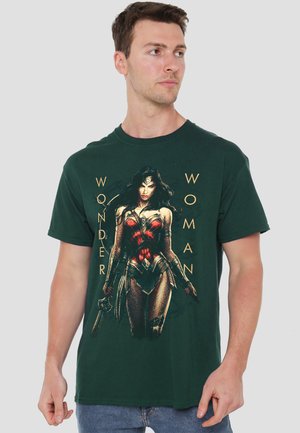 Warner Brothers, Print T-shirt - dark green