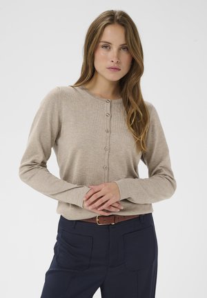 MILASZ R-NECK - Vest - greige melange