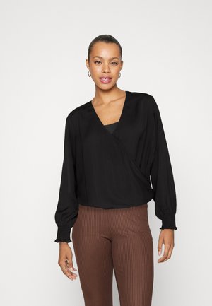 Vero Moda VMELLIE WRAP BODY  - Μπλούζα - black