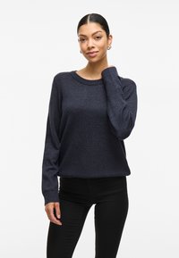 VILA - VIRIL O-NECK L/S - NOOS - Striktrøje - total eclipse Miniaturebillede 1