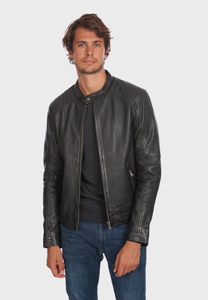 MANAGER 6 - Leather jacket - black