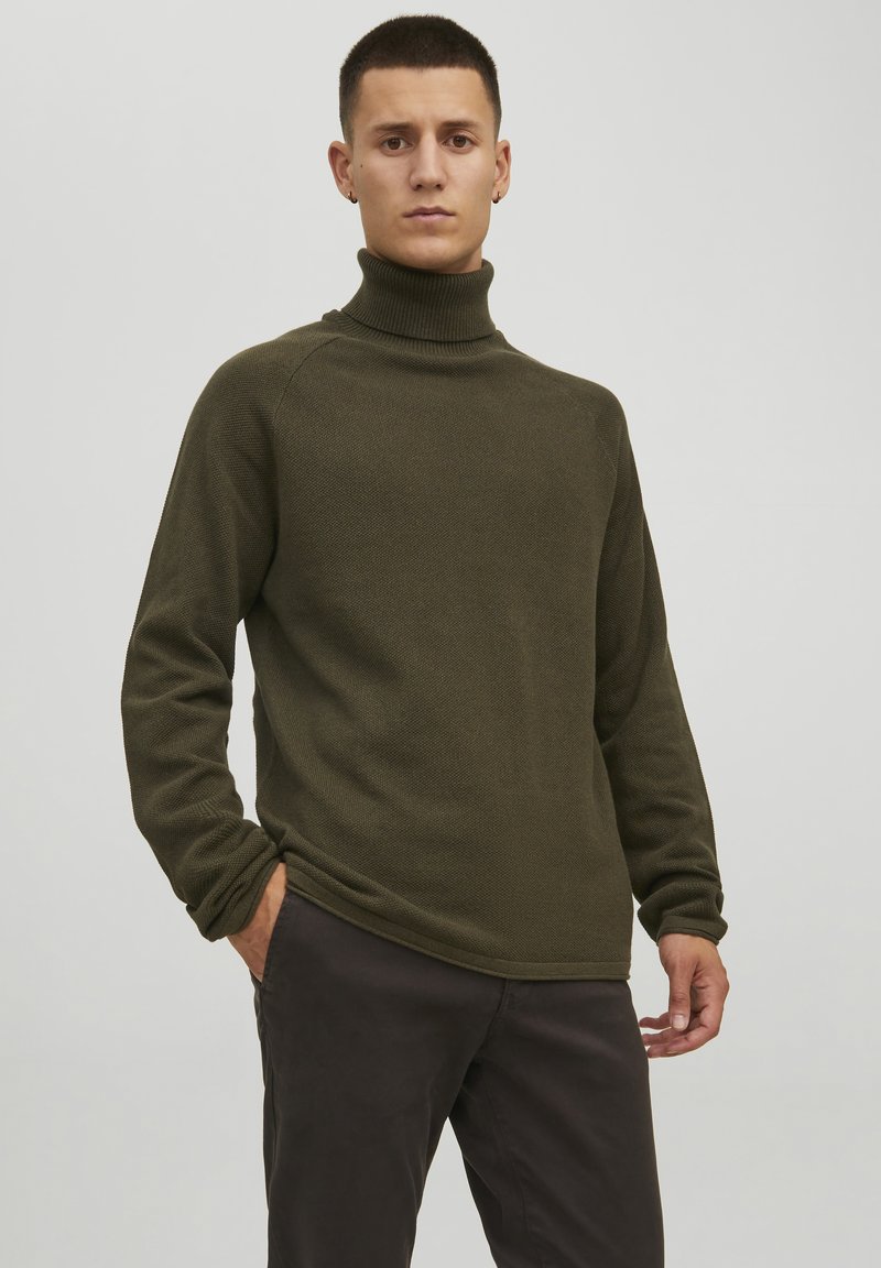 Jack & Jones - JJEHILL ROLL NECK - Džemperis - olive night, Padidinti