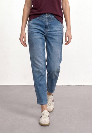 Street One, HIGH WAIST BARREL LEG JEANS IM LOOSE FIT - Jeans Slim Fit - medium blue random wash