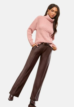 REGULAR FIT -LONGLINE  CABLE - Svetrík - pink