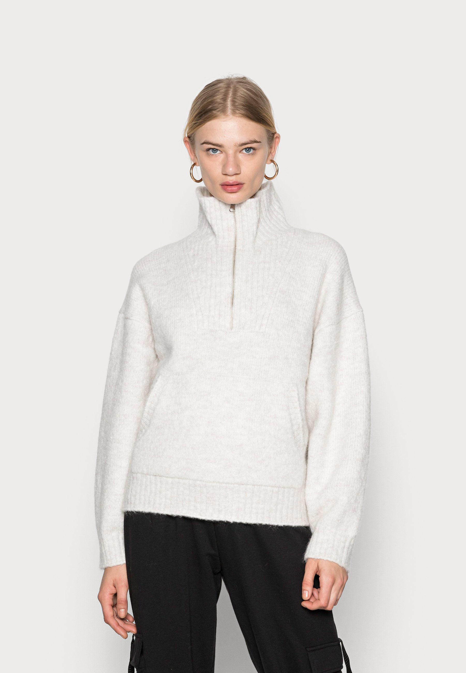 half zip white sweater