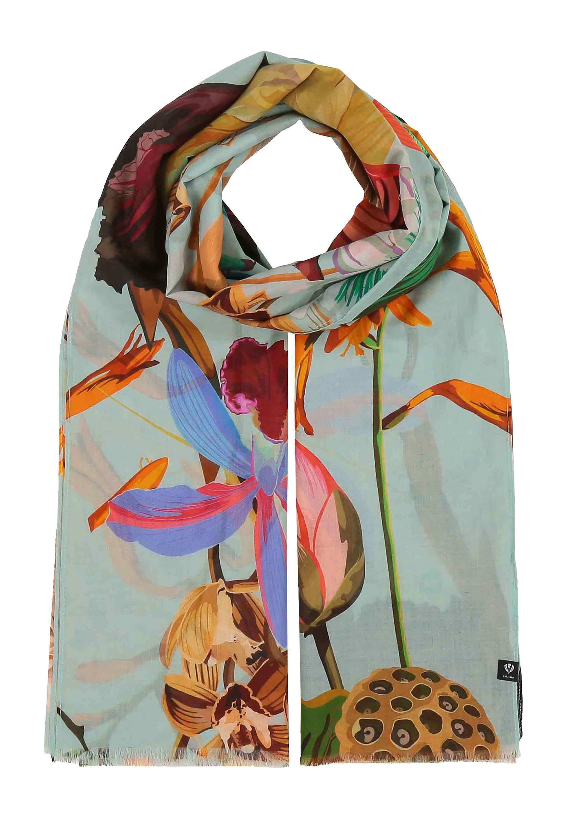 FRAAS FLOWER MOTIF XL - Scarf - powder mint/green - Zalando.ie