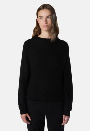 MOCK NECK SADDLE SHOULDER - Jersey de punto - black