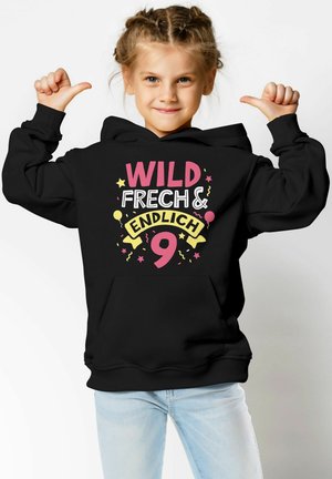 MoonWorks SPRUCH WILD UND FRECH  - Hoodie - 9 jahre schwarz