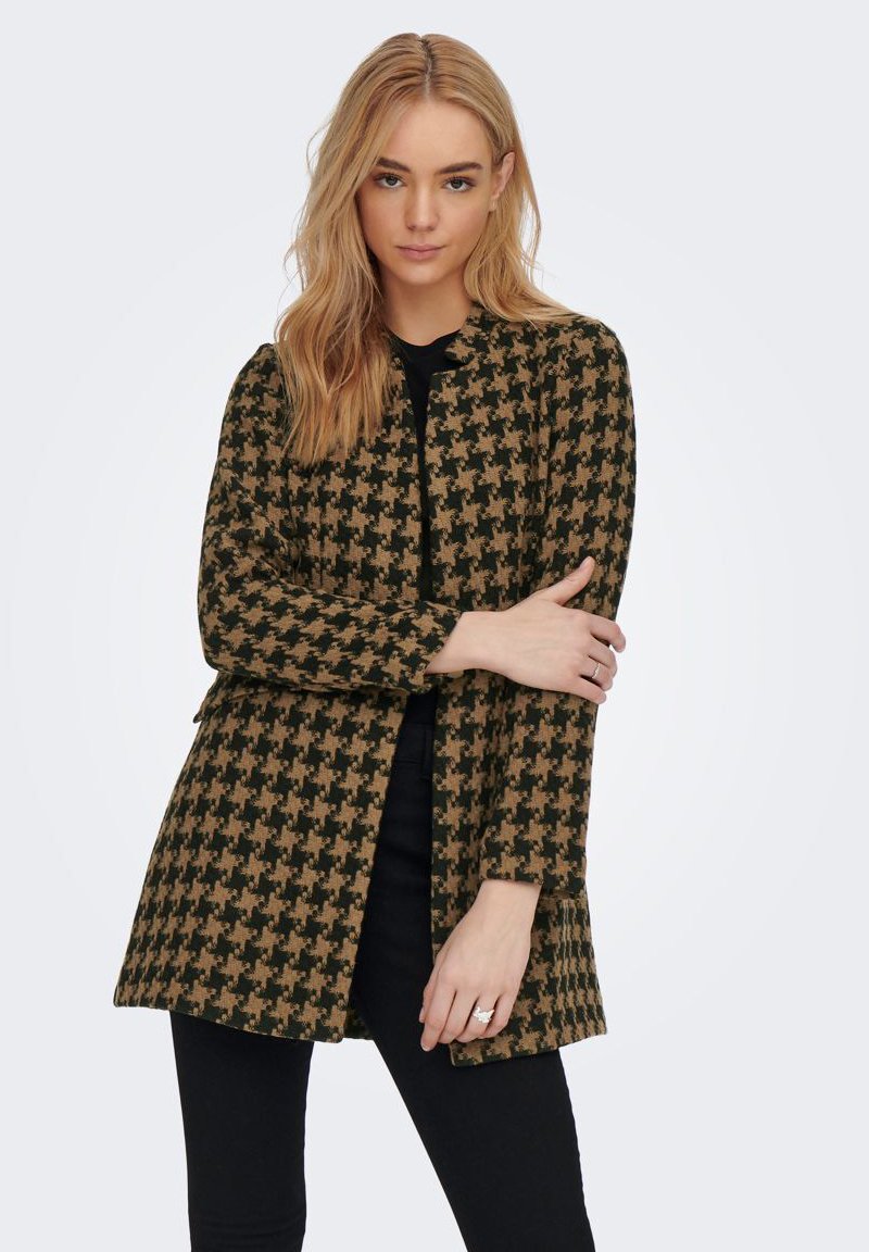 ONLY ONLCOLE CHECK COAT Short coat toasted coconut checksblack