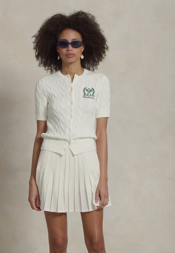 WIMBLEDON CABLE SHORTSLEEVE CARDIGAN - Cardigan2