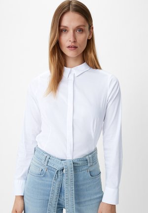 BLUSE AUS BAUMWOLLSTRETCH - Camicia - weiß